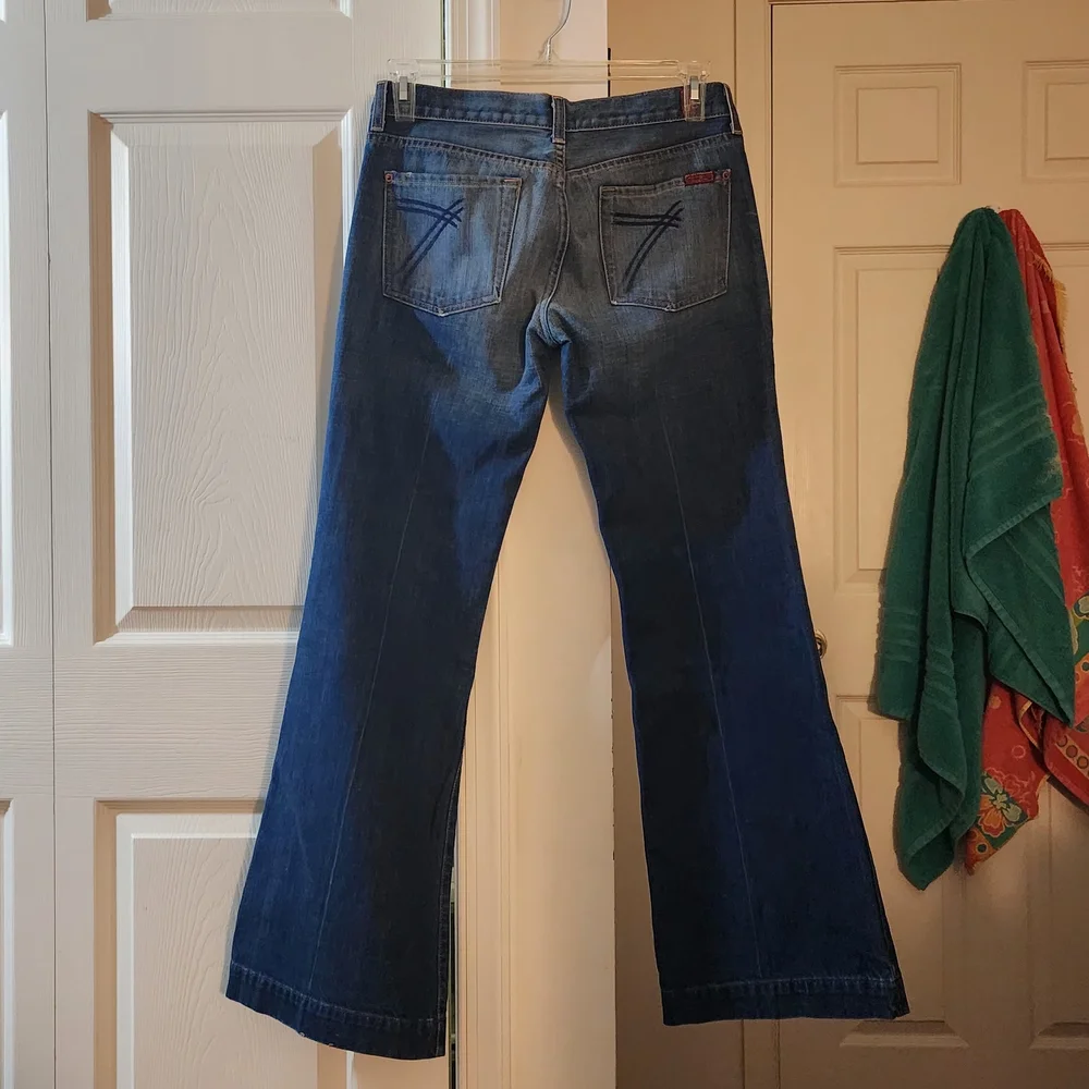 7 For All Mankind Dark Blue Flare Jeans - Picture 2 of 8